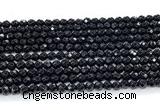 CON122 15.5 inches 4mm faceted round black onyx gemstone beads
