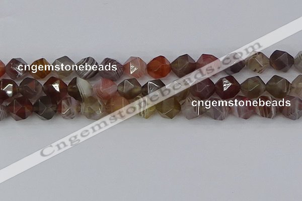 CAA1010 15.5 inches 12mm faceted nuggets botswana agate beads