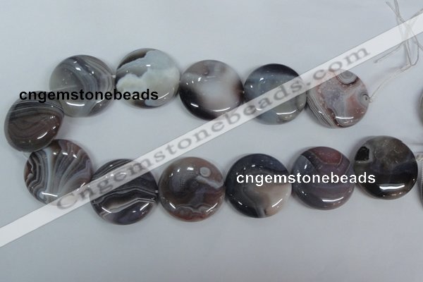 CAA107 15.5 inches 30mm coin botswana agate gemstone beads