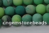 CAA1151 15.5 inches 6mm round matte grass agate beads wholesale