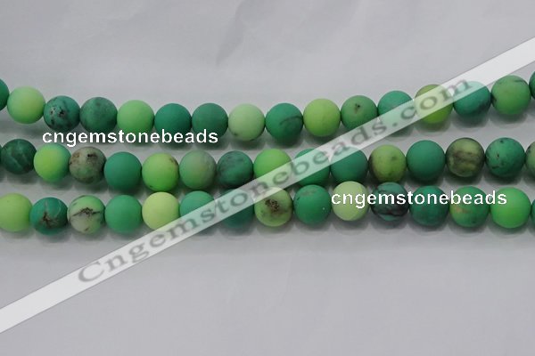 CAA1152 15.5 inches 8mm round matte grass agate beads wholesale