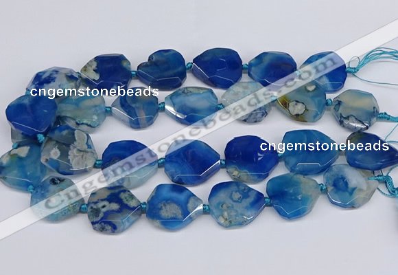 CAA1198 15.5 inches 22*25mm - 28*30mm faceted freeform sakura agate beads