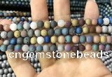 CAA1281 15.5 inches 6mm round matte plated druzy agate beads