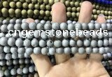 CAA1290 15.5 inches 8mm round matte plated druzy agate beads