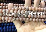 CAA1293 15.5 inches 8mm round matte plated druzy agate beads