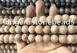 CAA1332 15.5 inches 12mm round matte plated druzy agate beads