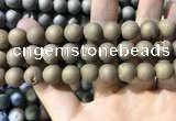 CAA1375 15.5 inches 16mm round matte plated druzy agate beads