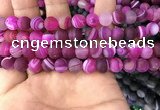 CAA1502 15.5 inches 10mm round matte banded agate beads wholesale