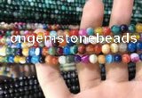 CAA1602 15.5 inches 4mm round banded agate beads wholesale
