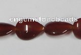 CAA165 15.5 inches 13*18mm flat teardrop red agate gemstone beads