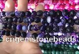 CAA1651 15.5 inches 8mm faceted round banded agate beads