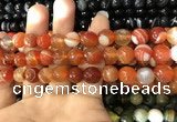 CAA1663 15.5 inches 12mm faceted round banded agate beads