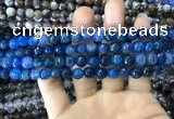 CAA1716 15 inches 8mm faceted round fire crackle agate beads