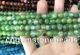CAA1719 15 inches 8mm faceted round fire crackle agate beads
