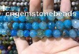 CAA1736 15 inches 10mm faceted round fire crackle agate beads