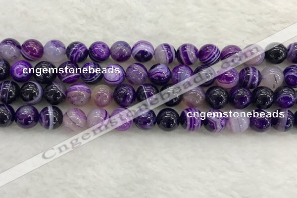 CAA1873 15.5 inches 10mm round banded agate gemstone beads