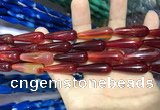 CAA2074 15.5 inches 10*30mm teardrop agate beads wholesale