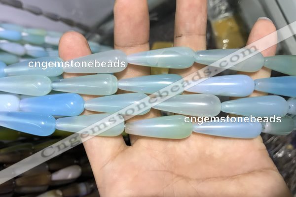 CAA2075 15.5 inches 10*30mm teardrop agate beads wholesale