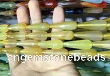 CAA2095 15.5 inches 10*30mm faceted teardrop agate beads
