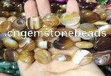CAA2171 15.5 inches 15*20mm oval banded agate beads wholesale