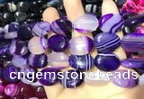 CAA2172 15.5 inches 15*20mm oval banded agate beads wholesale