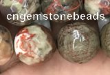 CAA2389 15.5 inches 14mm faceted round ocean agate beads wholesale