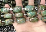 CAA2672 15.5 inches 13*22mm - 15*23mm drum tibetan agate dzi beads