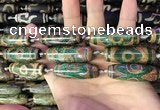 CAA2695 15.5 inches 14*38mm - 16*43mm rice tibetan agate dzi beads