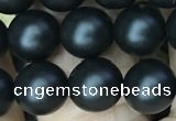 CAA2763 15.5 inches 8mm round matte black agate beads wholesale