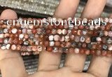 CAA2804 15 inches 4mm faceted round fire crackle agate beads wholesale