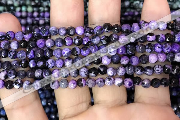 CAA2822 15 inches 4mm faceted round fire crackle agate beads wholesale