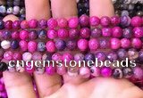 CAA2895 15 inches 6mm faceted round fire crackle agate beads wholesale