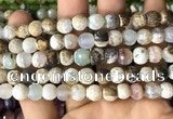 CAA2976 15 inches 8mm faceted round fire crackle agate beads wholesale