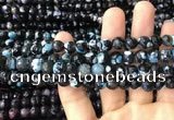 CAA3018 15 inches 8mm faceted round fire crackle agate beads wholesale