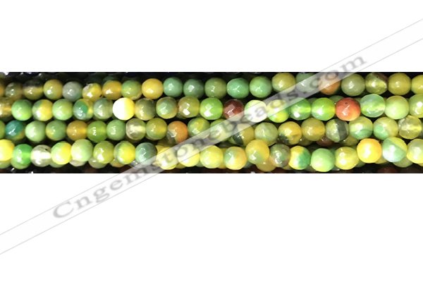 CAA3297 15 inches 6mm faceted round agate beads wholesale