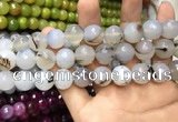 CAA3420 15 inches 14mm faceted round agate beads wholesale