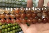 CAA3423 15 inches 14mm faceted round agate beads wholesale