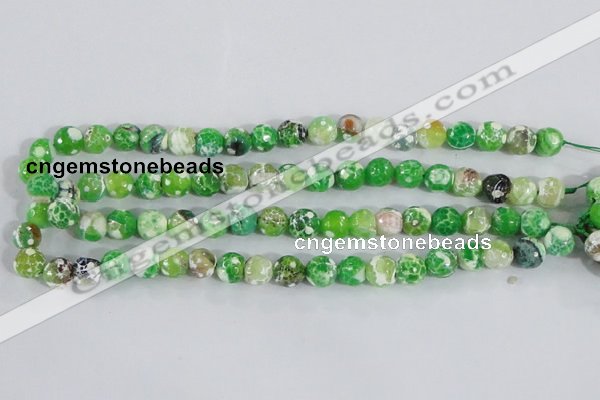 CAA370 15.5 inches 8mm faceted round fire crackle agate beads