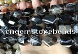 CAA3824 13*17mm - 18*22mm faceted nuggets line agate beads