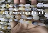 CAA3833 15.5 inches 8*12mm faceted oval montana agate beads