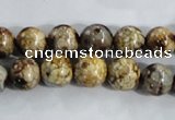 CAA394 15.5 inches 10mm round fire crackle agate beads wholesale