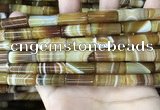 CAA4180 15.5 inches 8*20mm tube line agate beads wholesale