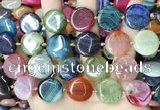 CAA4445 15.5 inches 18mm flat round dragon veins agate beads