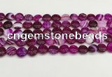 CAA4582 15.5 inches 10mm flat round banded agate beads wholesale