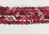 CAA4583 15.5 inches 10mm flat round banded agate beads wholesale