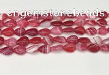 CAA4689 15.5 inches 10*14mm flat teardrop banded agate beads wholesale