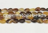 CAA4694 15.5 inches 12*16mm flat teardrop banded agate beads wholesale