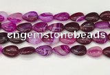 CAA4704 15.5 inches 13*18mm flat teardrop banded agate beads wholesale
