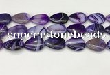 CAA4719 15.5 inches 18*25mm flat teardrop banded agate beads wholesale