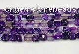 CAA4727 15.5 inches 10*10mm square banded agate beads wholesale